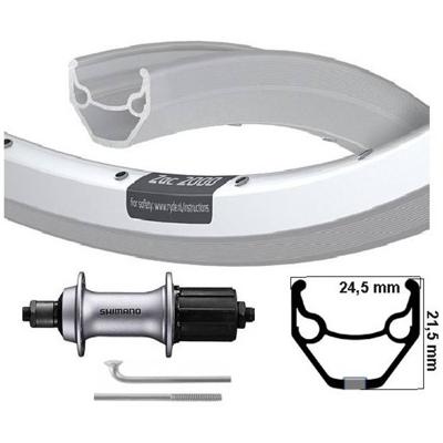 Kgs achterwiel 28 inch (622) velg zac 2000 zilver 8-10 speed uitval