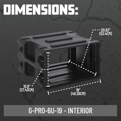 Gator Cases G-PRO-6U-19 6U 19" Deep Molded Audio Rack