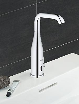 GROHE Essence Wastafelkraan Opbouw - uitloop 12.7cm - electronisch - Batterij 6V - chroom 36445000 GROHE Essence Wastafelkraan Opbouw - uitloop 12.7cm - electronisch - Batterij 6V - chroom 36445000
