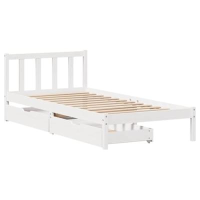 Bedframe zonder matras massief grenenhout wit 75x190 cm Bedframe zonder matras massief grenenhout wit 75x190 cm
