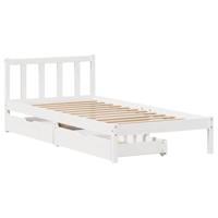Bedframe zonder matras massief grenenhout wit 75x190 cm - thumbnail