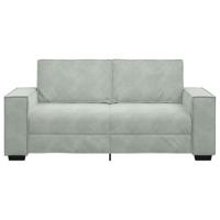 Tweezitsbank 140 cm fluweel lichtgrijs - thumbnail