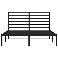 Bedframe met hoofdbord metaal zwart 120x200 cm - thumbnail
