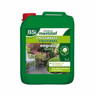 BSI - Universele meststof - Voor binnen- en buitenplanten - Met sporenelementen - Gezondheid en bloei - 5L - UAB