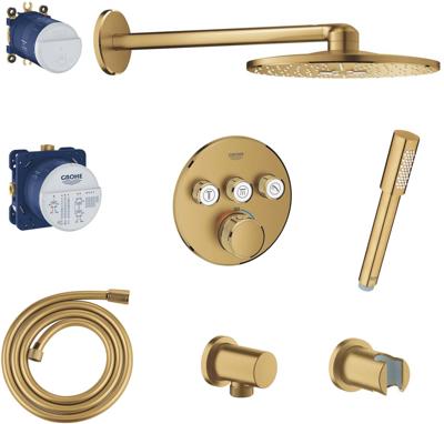 Grohe Grohtherm SmartControl Perfect regendoucheset met Rainshower 310 SmartActive Cool Sunrise Geborsteld