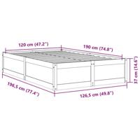 Bedframe zonder matras massief grenenhout wasbruin 120x190 cm - thumbnail