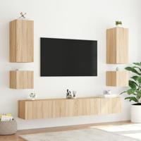 Tv-wandmeubel met LED-verlichting 40,5x35x40 cm sonoma eiken - thumbnail