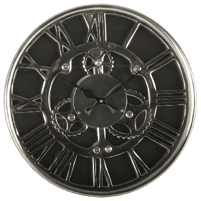 Wandklok Delani groot glans chroom Wandklok Delani groot glans chroom