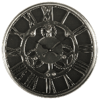 Wandklok Delani groot glans chroom - thumbnail