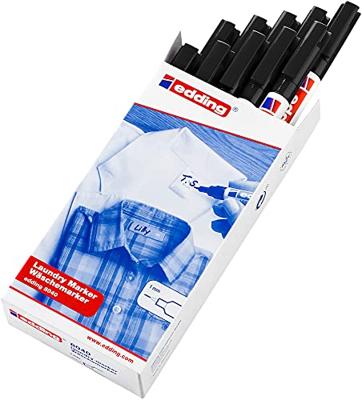 Wasgoedmarker edding 8040 rond 1mm zwart | 10 stuks