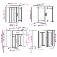 4-delige Keukenkastenset Lucca bewerkt hout sonoma eikenkleur - thumbnail