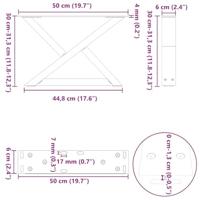 Salontafelpoten 2 st 50x(30-31,3) cm staal wit - thumbnail