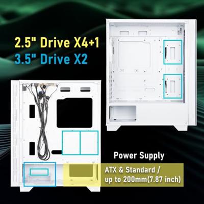 PC-behuizing - BITFENIX - Flow (wit) - Medium tower - ATX-formaat - Zonder voeding