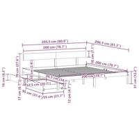 Bedframe zonder matras massief grenenhout 200x200 cm - thumbnail