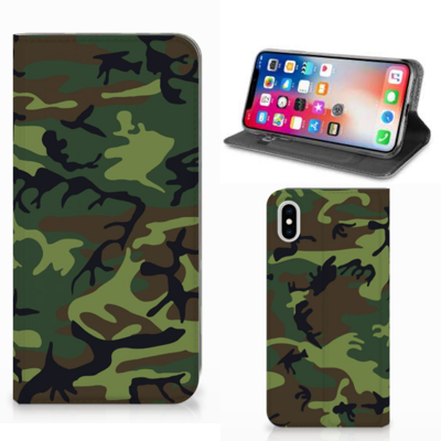 Apple iPhone Xs Max | Hoesje met Magneet | Army Dark