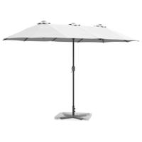 Tuinparasol Zand 380 x 196 x 235 cm Poedergecoat staal - thumbnail