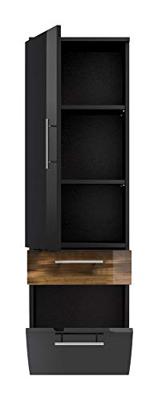 Badkamer kolomkast Milan Antraciet Walnoot Badkamer kolomkast Milan Antraciet Walnoot