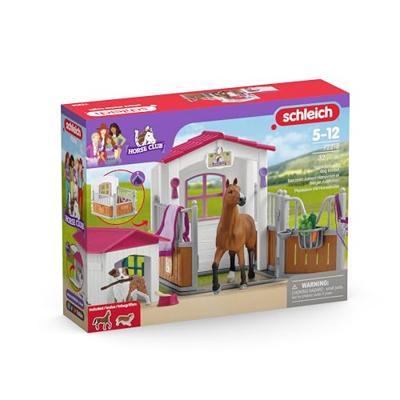 Doos met Hannoveraanse merrie en Australische herder, paardenbeeldje en accessoires, SCHLEICH 72218 Horse Club, 5 jaar