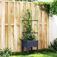 VidaXL Plantenbak met latwerk 40x40x142,5 cm polypropeen blauwgrijs - thumbnail