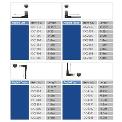 ACT Zwarte 3 meter U/UTP CAT6A LSZH slimline patchkabel met RJ45 connectoren. recht naar 90° haaks - thumbnail