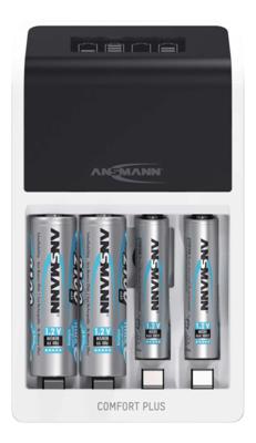 Ansmann Comfort Plus Batterijlader NiMH AAA (potlood), AA (penlite), 9 V (blok) Ansmann Comfort Plus Batterijlader NiMH AAA (potlood), AA (penlite), 9 V (blok)