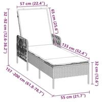 Ligbed met kussen 2 pcs Zwart 35 x 35 x 32cm poly rattan - thumbnail