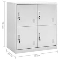 Lockerkasten 5 st 90x45x92,5 cm staal lichtgrijs - thumbnail