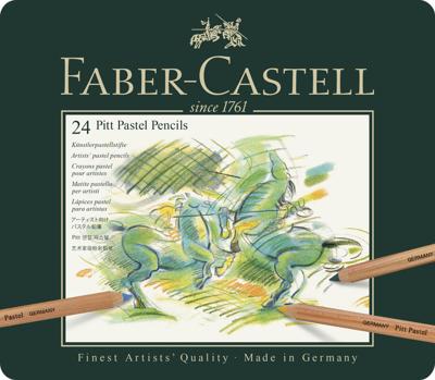 24 PITT pastelpotloden Faber-Castell in metaal etui