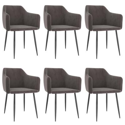 vidaXL Eetkamerstoelen 6 st fluweel lichtgrijs
