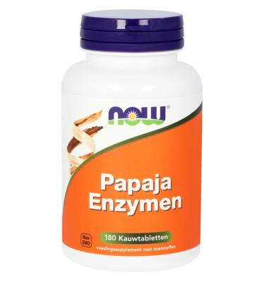 NOW Papaja Enzymen Kauwtabletten 180st NOW Papaja Enzymen Kauwtabletten 180st