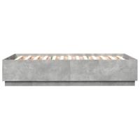 Bedframe bewerkt hout betongrijs 150x200 cm - thumbnail