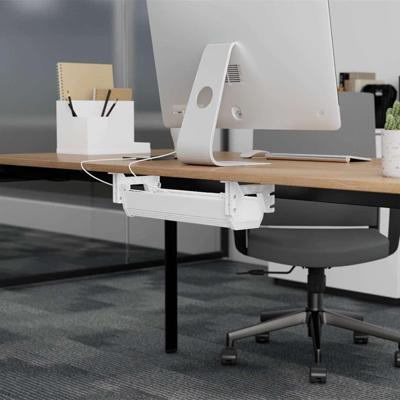 Maclean kabelopbergsysteem voor onder het bureau, max. belasting 5 kg, wit, MC-106 W