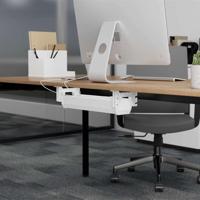 Maclean kabelopbergsysteem voor onder het bureau, max. belasting 5 kg, wit, MC-106 W - thumbnail