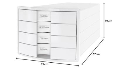 HAN IMPULS 2.0 1012-12 Ladebox Wit DIN A4, DIN C4 Aantal lades: 4
