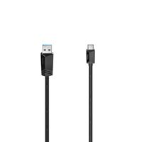 Hama USB-C-kabel, USB-C-stekker - USB-A-stekker, USB 3.2 Gen1, 5 Gbit/s, 0,25 m Kabel Zwart - thumbnail