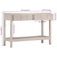 Wandtafel 110x35x75 cm massief mangohout wit - thumbnail