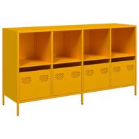 Dressoir 135x39x73,5 cm koudgewalst staal mosterdgeel - thumbnail