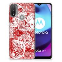 Silicone Back Case Motorola Moto E20 | E40 Angel Skull Rood - thumbnail