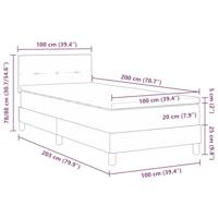 Boxspringbed met matras fluweel zwart 100x200 cm - thumbnail