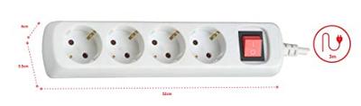 4-voudige Stekkerdoos met Schakelaar Silver Electronics Wit Afmeting 3 m 4-voudige Stekkerdoos met Schakelaar Silver Electronics Wit Afmeting 3 m