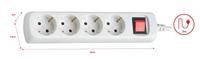 4-voudige Stekkerdoos met Schakelaar Silver Electronics Wit Afmeting 3 m - thumbnail