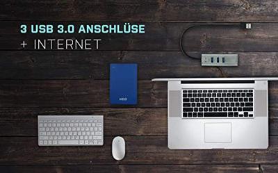i-tec 3-Port USB 3.0 Metal + Gigabit LAN usb-hub - thumbnail