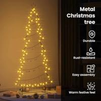 Metalen kerstboom met standaard Zwart 210 cm Staal - thumbnail