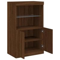 Dressoir met LED-verlichting 60,5x37x100 cm bruineikenkleurig - thumbnail