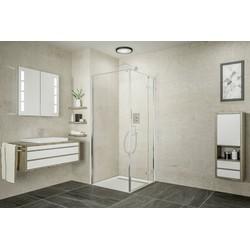 Ben Meteora douchecabine rechtsdraaiend incl. antikalk 90x90x200cm chroom