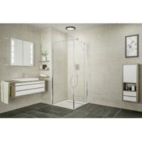 Ben Meteora douchecabine rechtsdraaiend incl. antikalk 90x90x200cm chroom - thumbnail