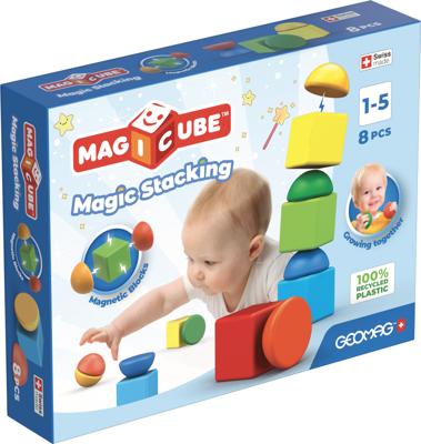 Magnetische blokken - GEOMAG - Magicube 061 - 8 stuks - Stapelbaar - Gerecycled plastic