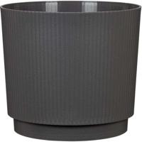 Ronde plantenpot - GARDEN ID - Lino - Ø 25 - 7 L - H 22 cm - Antraciet - thumbnail