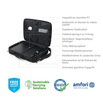 Dicota Eco Multi Plus BASE notebooktas 39,6 cm (15.6 ) Zwart