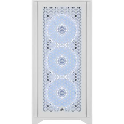 PC Case - Corsair - ICUE 4000D RGB Airflow - Middle Tower - 3 AF120 RGB Elite - White Fans